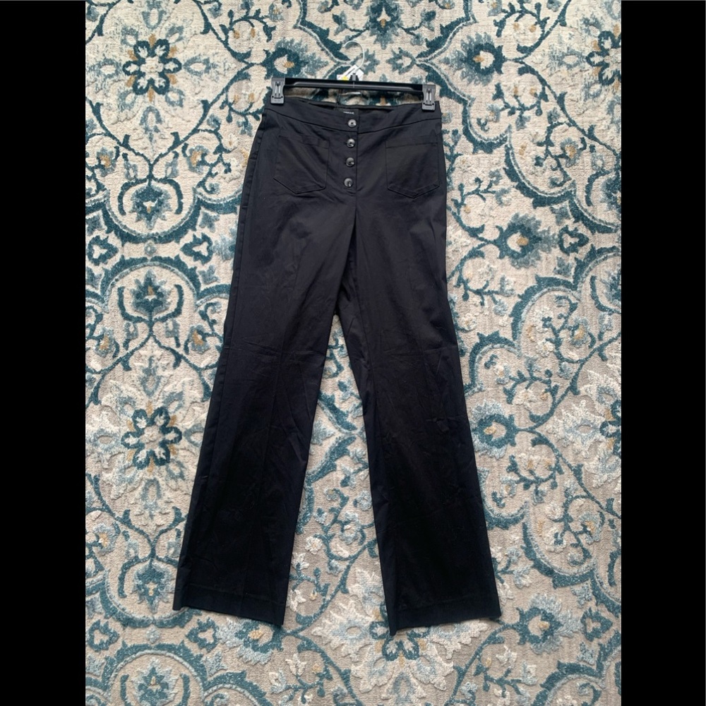 NWT EXPRESS HIGH-RISE TROUSERS, Size 6, dress pants, black, pockets, button fly